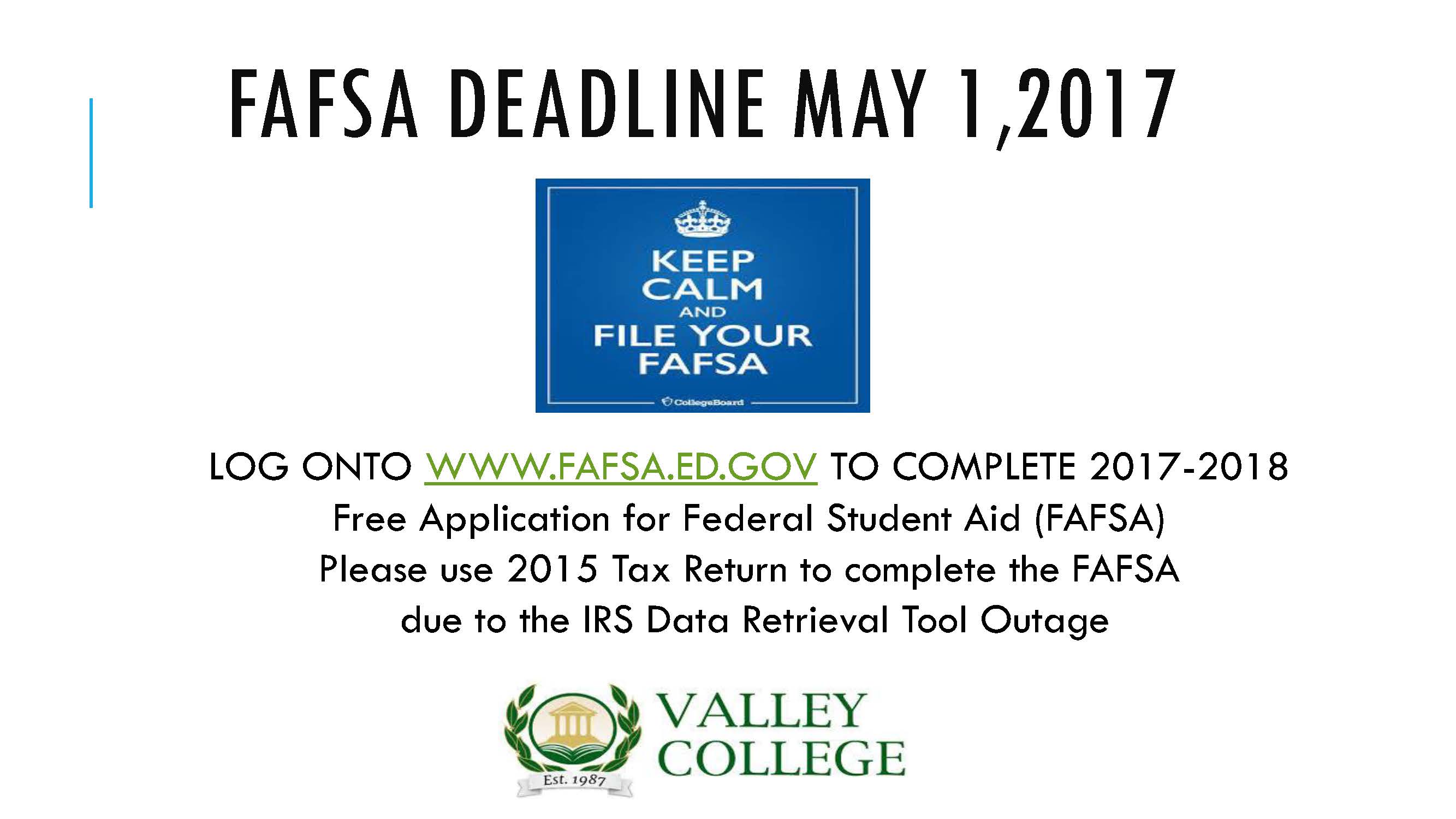 FAFSA Reminder