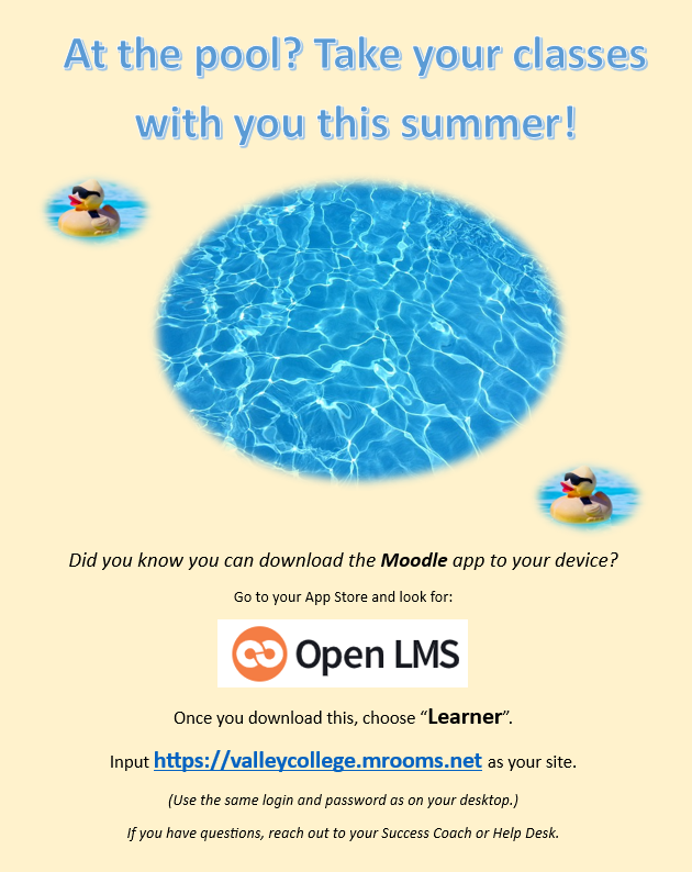 Download the Moodle App to take with you on the go this summer.